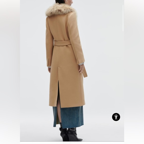 Zara Long Wool Blend Coat - Picture 4 of 7